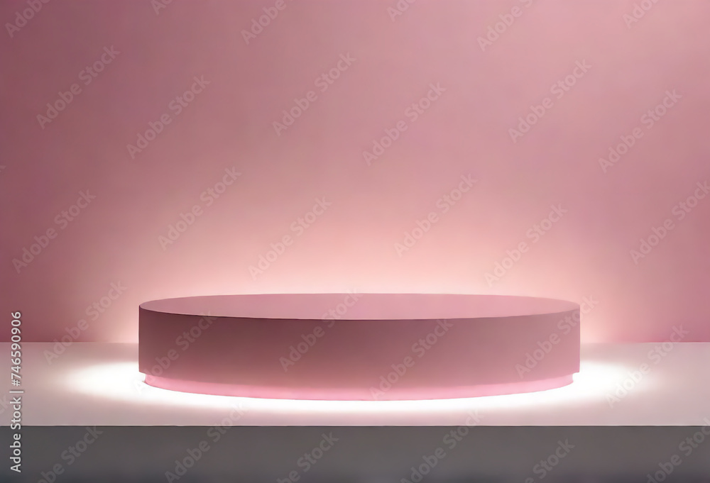 Pink 3d podium mockup. Product display Pink 3d podium mockup. Product display