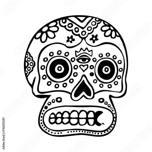 These are several skull-shaped vectors that have unique characteristics. Very suitable for posters for the Cinco de Mayo festival in Mexico. I deliberately made it black and white so you can easily.