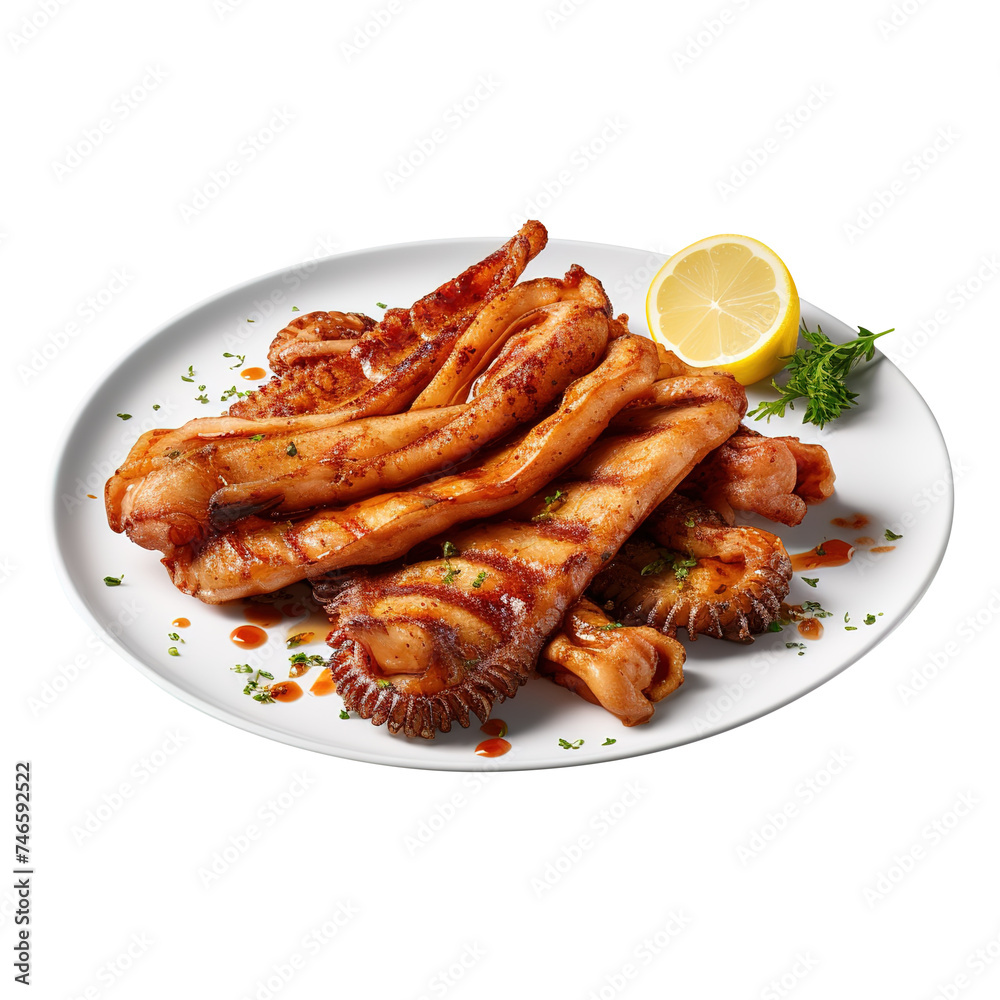 squid fried fish, png