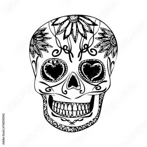 These are several skull-shaped vectors that have unique characteristics. Very suitable for posters for the Cinco de Mayo festival in Mexico. I deliberately made it black and white so you can easily.