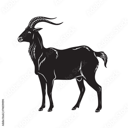 black silhouette of a goat