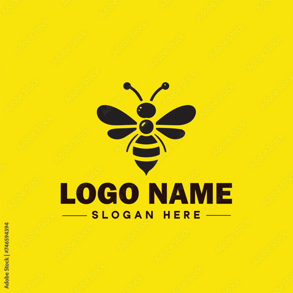 Bee logo insect honey Bee modern minimalist business logo icon editable vector Bee logo insect honey Bee modern minimalist business logo icon editable vector