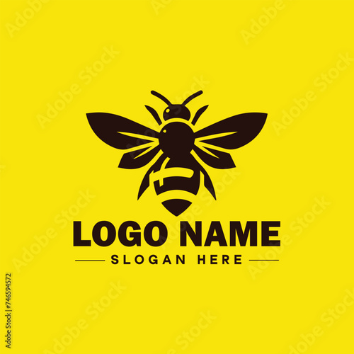 Bee logo insect honey Bee modern minimalist business logo icon editable vector