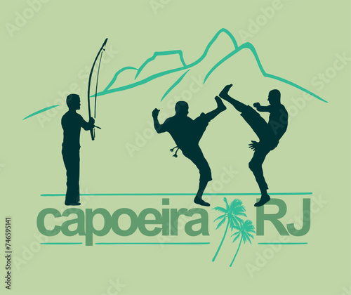 Vector illustration of composition with hat, glass of caipirinha and flip-flops. Art representing a Rio lifestyle. Drawing in simple and stylized strokes.