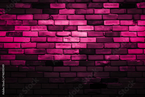 Neon pink brick wall background
