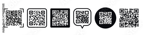 set of various type of blank qr codes. vector template