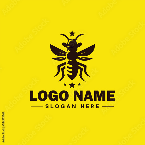 Bee logo insect honey Bee modern minimalist business logo icon editable vector © sahadul
