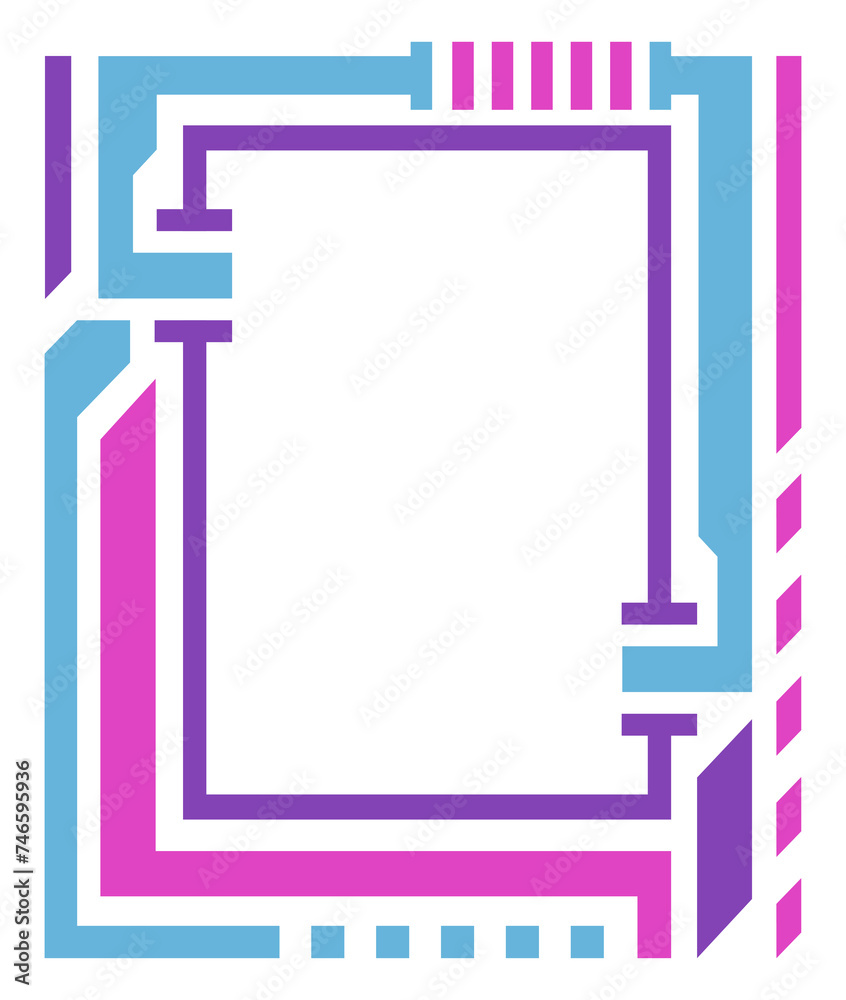 Abstract vibrant vertical modern frame. Colorful geometric rectangle border. Copy space for your images and text Abstract vibrant vertical modern frame. Colorful geometric rectangle border. Copy space for your images and text