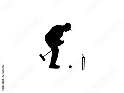 Croquet silhouette. Croquet player vector design and illustration. Good use for symbols, logos, icons, mascots, signs, or any design you want.