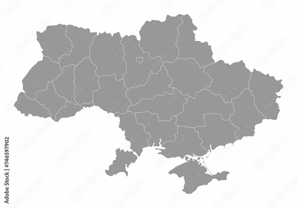 Fototapeta premium Ukraine regions map