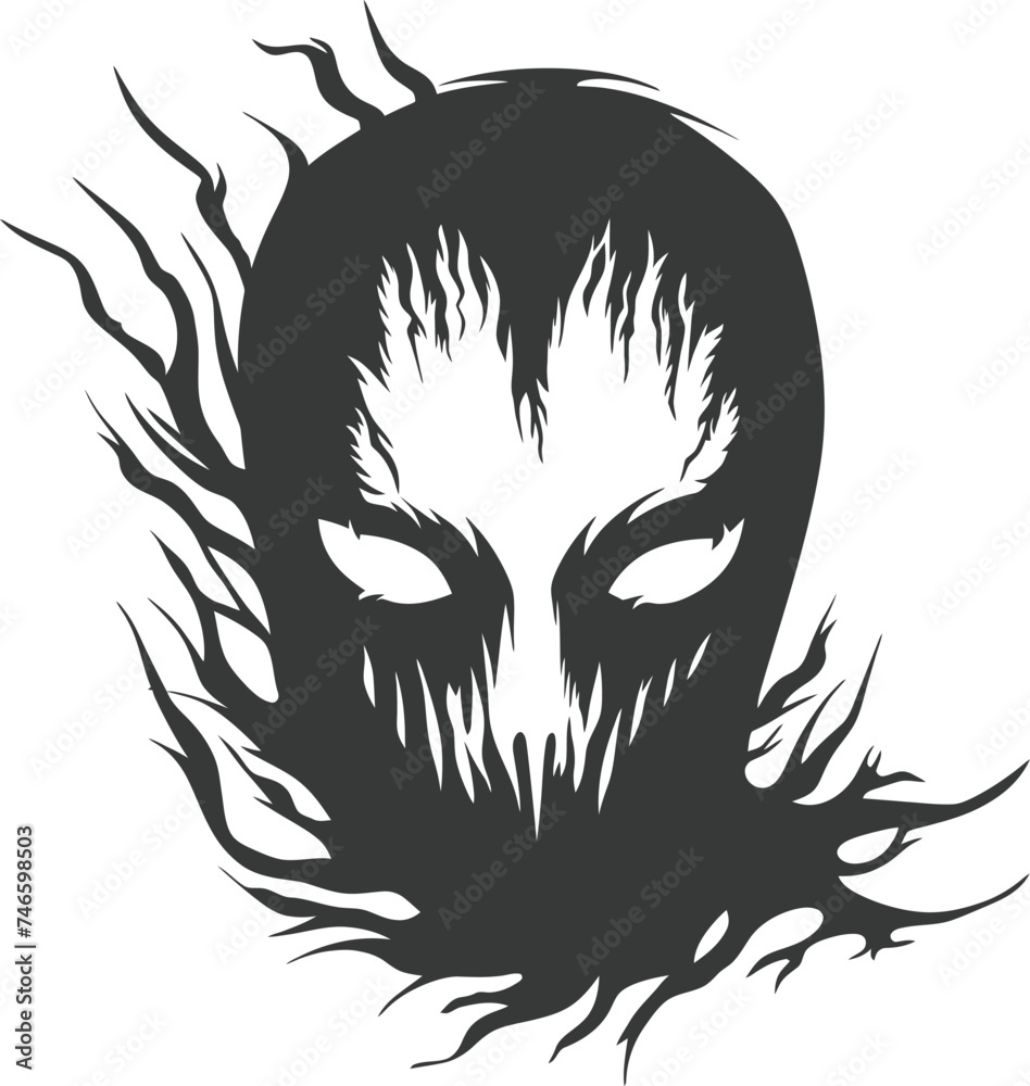 Silhouette Spooky Mask for the masquerade black color only