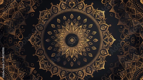 Luxury mandala background with golden arabesque pattern arabic islamic east style.decorative mandala for print, poster, cover, brochure, flyer, banner​