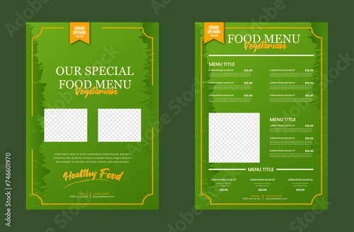 Set of delicious food sale poster menu for promotional cafe and restaurant poster brochure with editable photo background template design