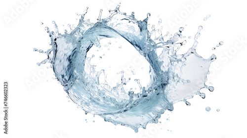 Blue Water Splash Ring on Transparent Background for Health and Wellness Concept