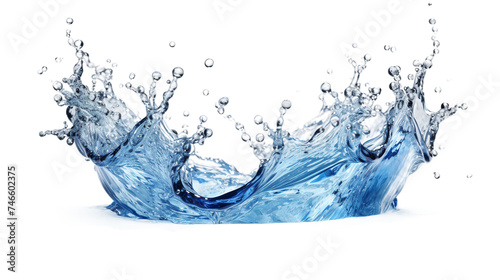 Blue Water Splash Ring on Transparent Background for Health and Wellness Concept