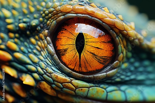 Intense close up macro shot capturing the mesmerizing eye of a wild animal in its natural habitat