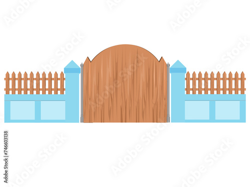 The fence is made from wooden railings.