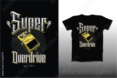 guitar pedal t-shirt design 
