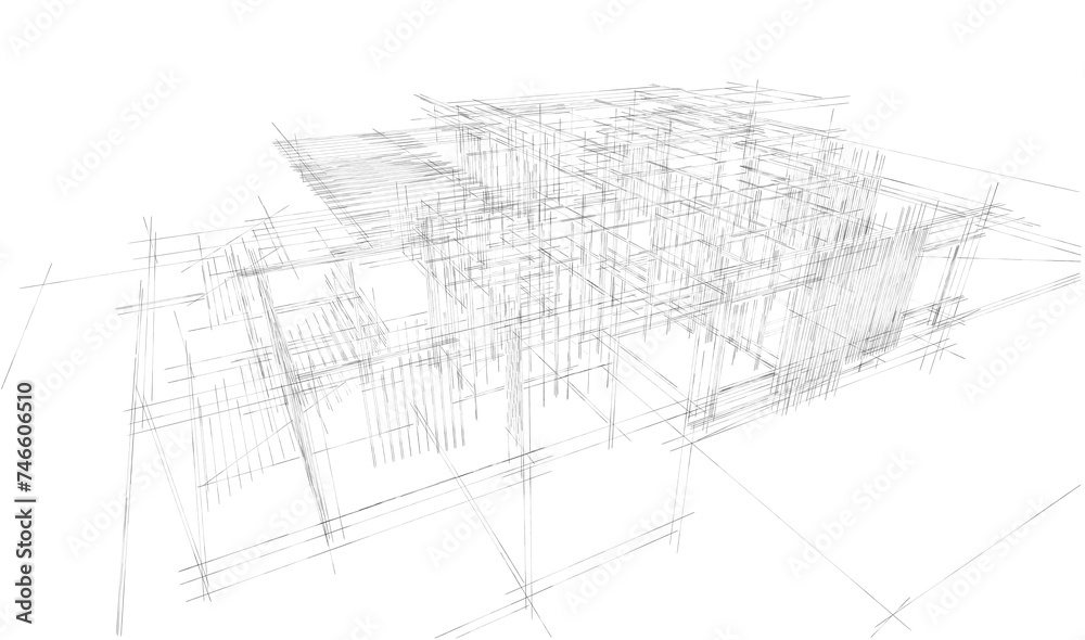 Modern house architectural 3d rendering Modern house architectural 3d rendering