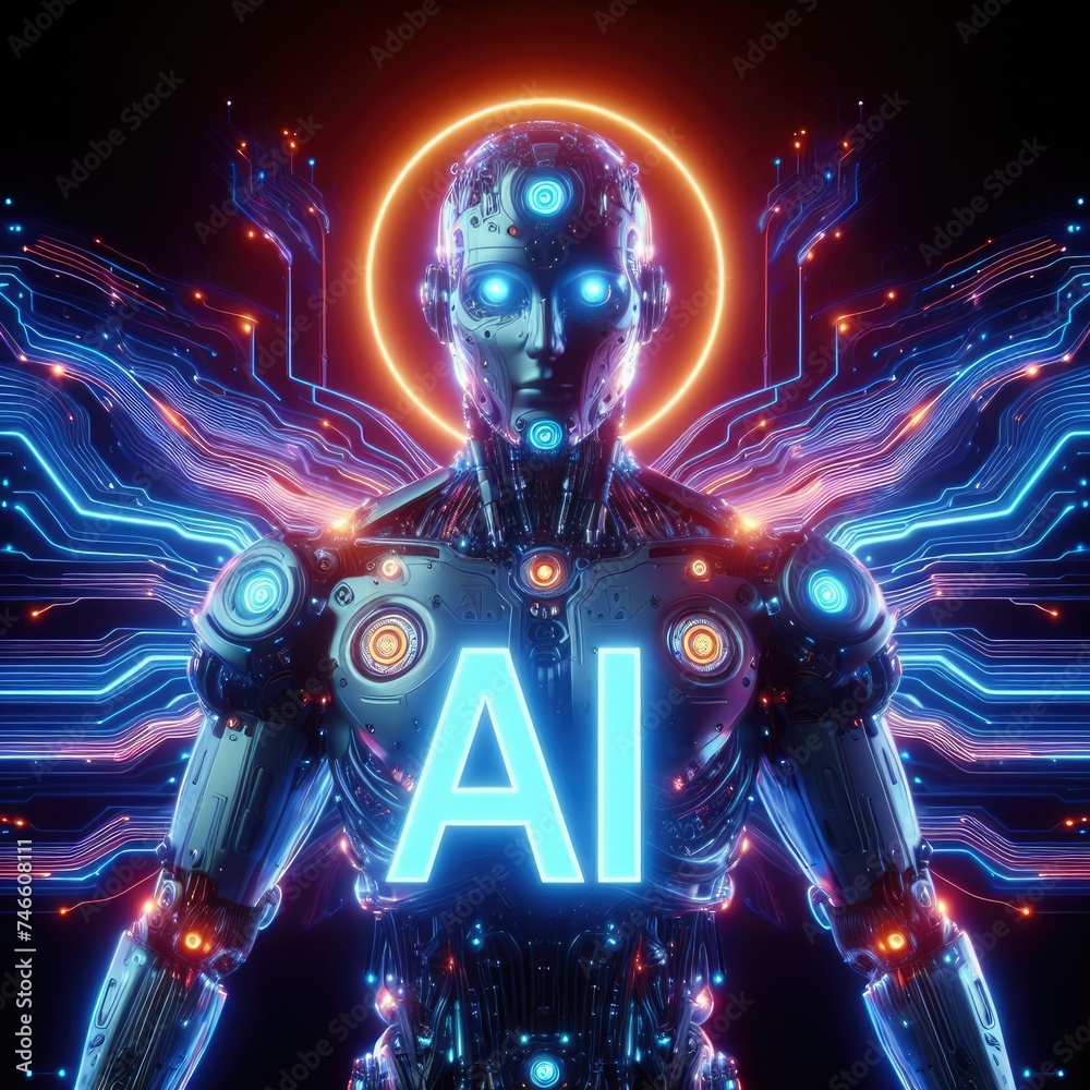 Quantum Quasar: Futuristic AI Embodies Cyberpunk Euphoria