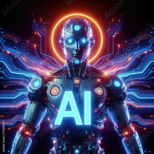 Quantum Quasar  Futuristic AI Embodies Cyberpunk Euphoria