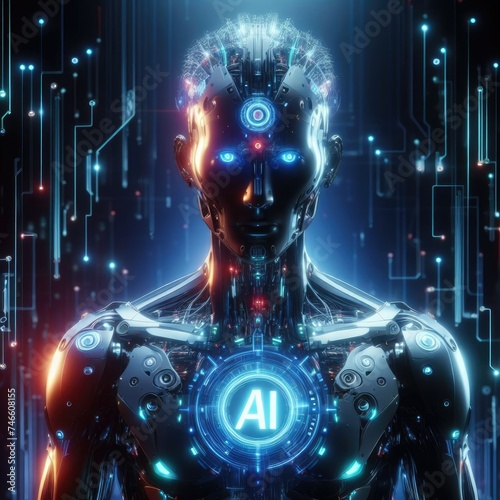 Digital Evolution  Embrace the Future with AI Cyborg Cyberpunk Synthesis