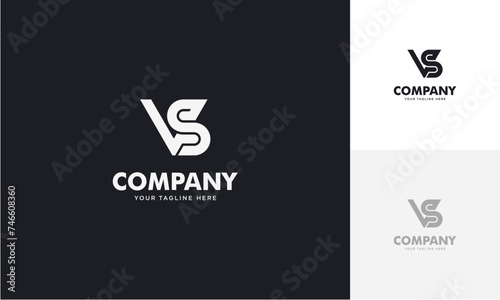 Initial letter VS or SV logo vector design template