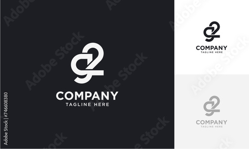 Initial letter G2 or 2G logo vector design template