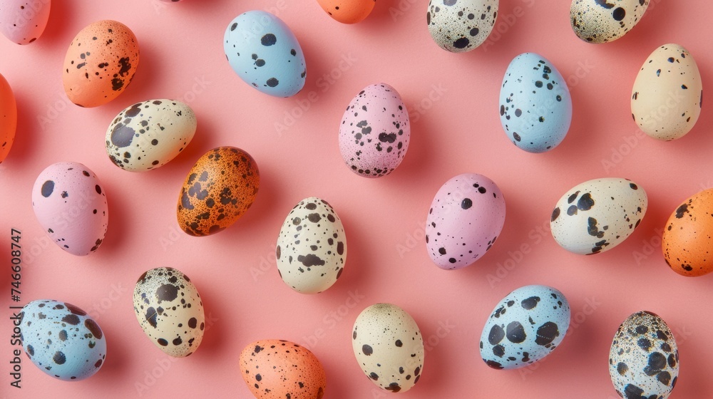 Pink Background With Speckled Eggs