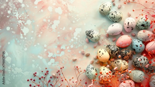 Eggs With Flowers on Table
