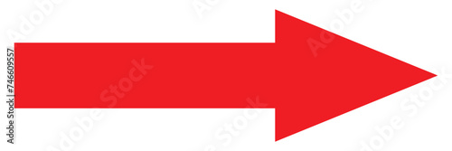 Red right arrow icon. Vector isolated on white background. Vector illustration. photo