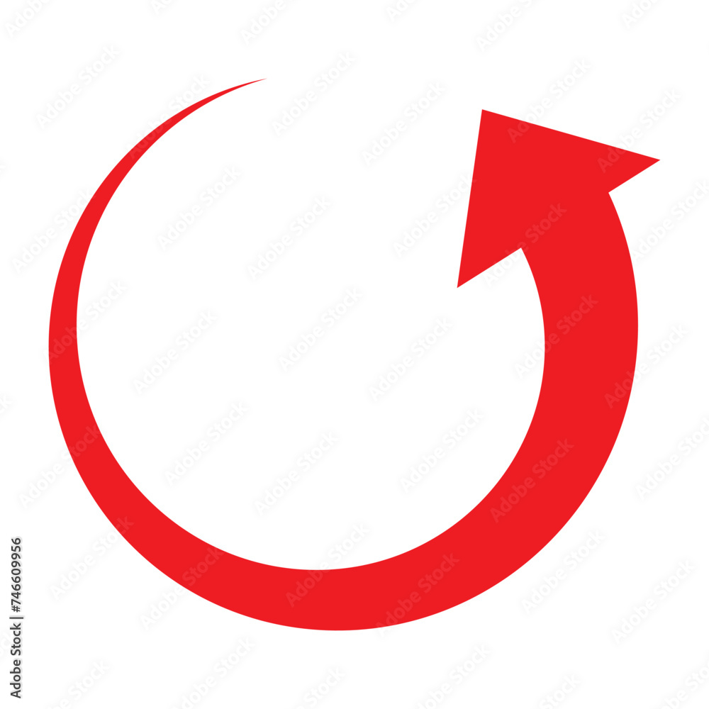Red curved arrow icon. Arrow indicated the direction symbol. curved arrow sign. Red curved arrow icon. Arrow indicated the direction symbol. curved arrow sign.