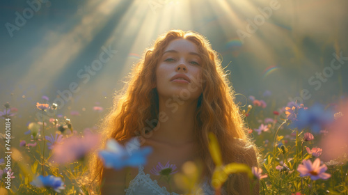 Portrait of Young Woman Amongst Wildflowers © Kondor83