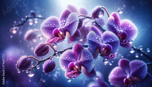 Purple Orchids on a bokeh background