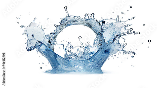 Blue Water Splash Isolated on Transparent Background for Refreshing Concepts