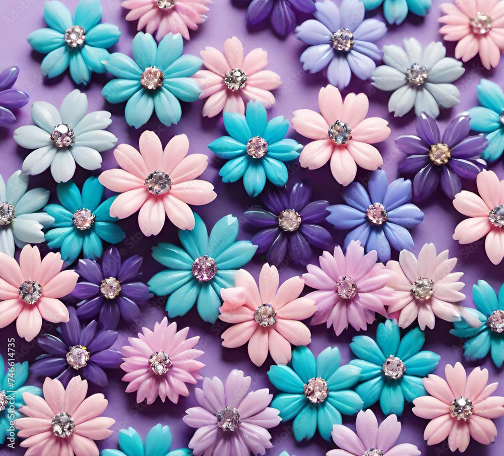 Colorful pink-blue-purple flowers background. Colorful pink-blue-purple flowers background.