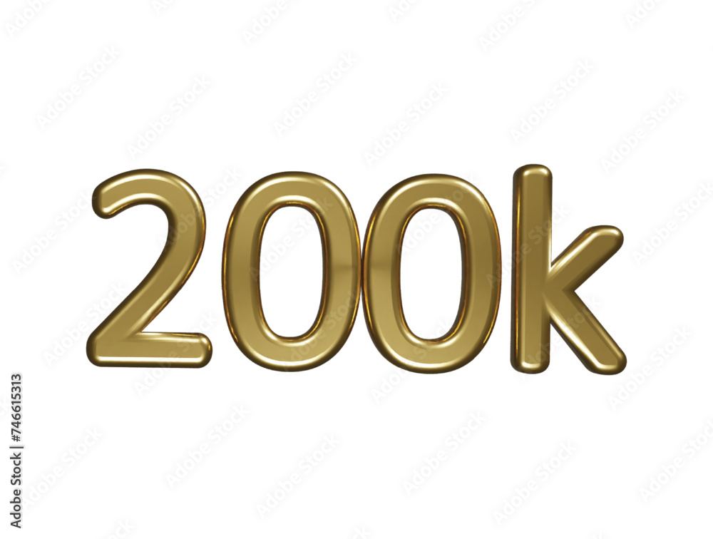 200k icon 3d render illustration 200k icon 3d render illustration