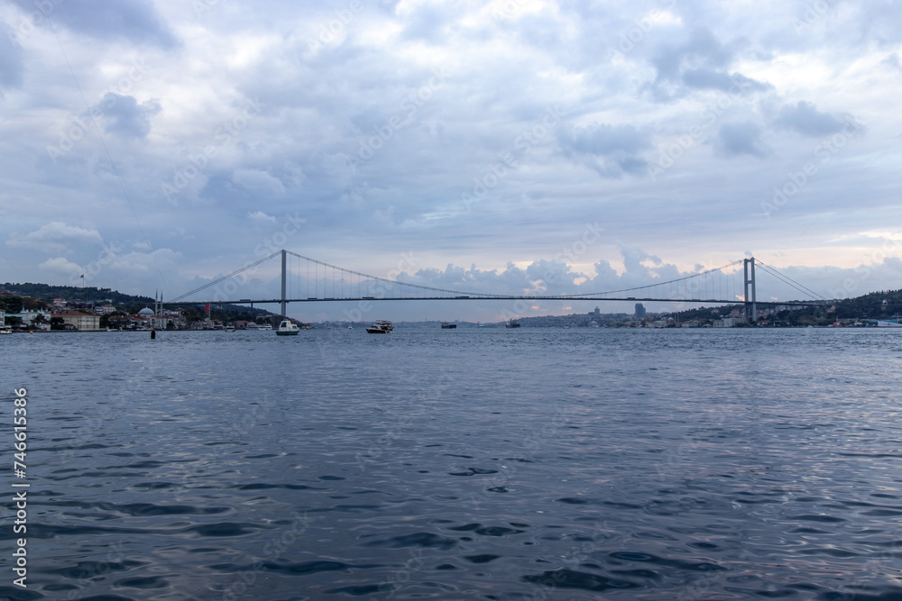 Cloudy İstanbul Bosphorus and Bridge