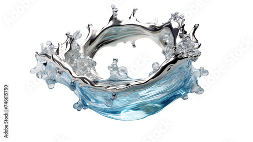 Blue Water Splash Isolated on Transparent Background for Refreshing Concepts