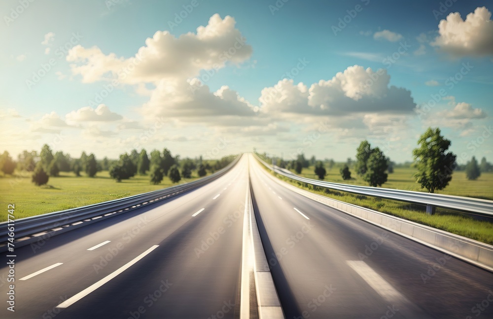 Straight highway road with clouds Straight highway road with clouds