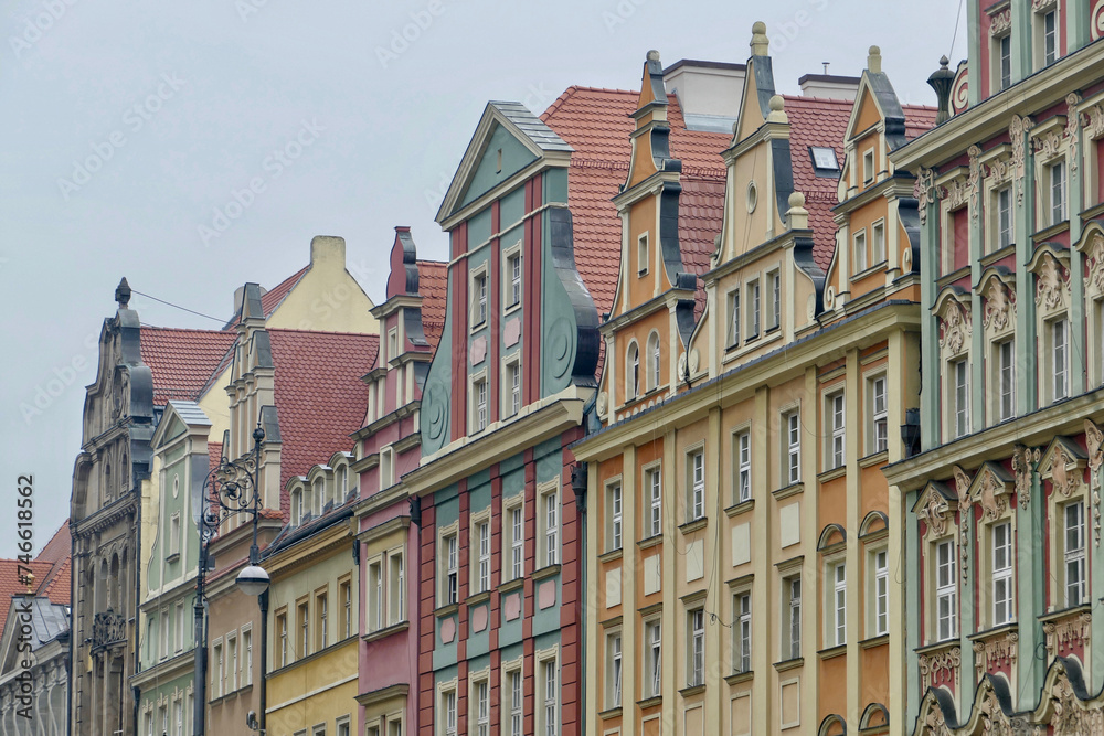 Historical merchant‘s houses in central Wroclaw, Poland Historical merchant‘s houses in central Wroclaw, Poland