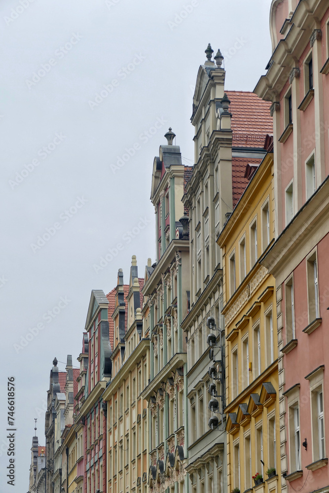 Historical merchant‘s houses in central Wroclaw, Poland