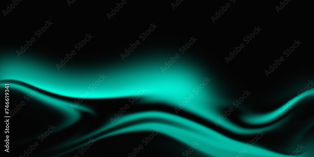 Emerald-colored wave on black background with the addition of noise for luxury design for business or technological design Emerald-colored wave on black background with the addition of noise for luxury design for business or technological design