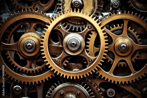 Cogs and wheels create an industrial background