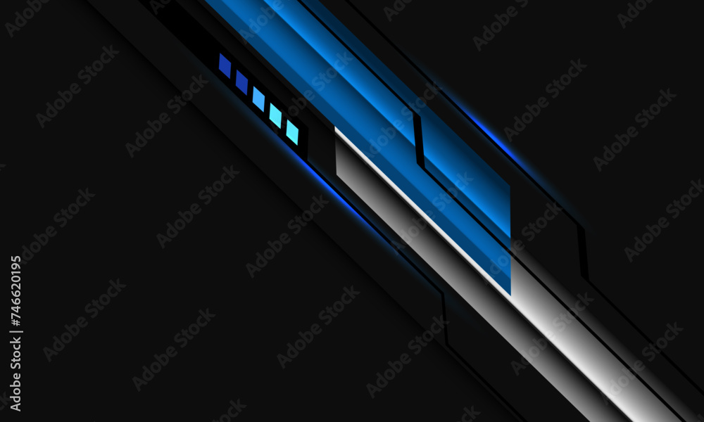 Abstract blue metallic silver black cyber slash geometric on grey with blank space design modern futuristic technology background vector Abstract blue metallic silver black cyber slash geometric on grey with blank space design modern futuristic technology background vector