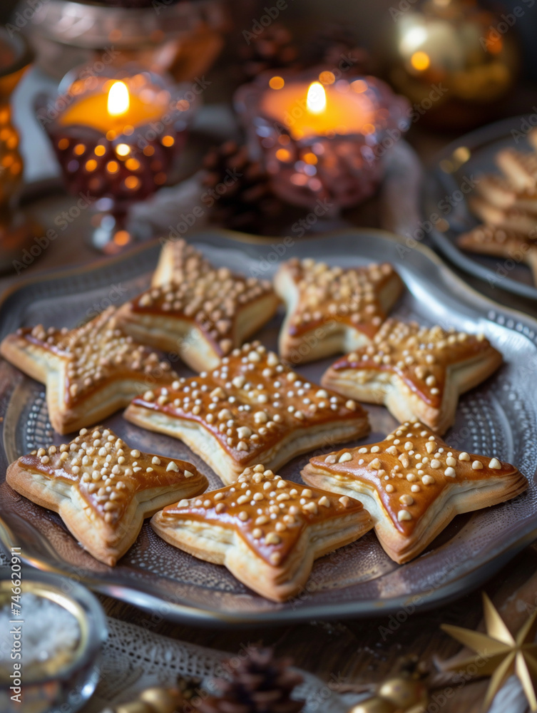 Süßes Weihnachtsgebäck mit Füllung wunderschön dekoriert als Grußkarten und Druckvorlage Süßes Weihnachtsgebäck mit Füllung wunderschön dekoriert als Grußkarten und Druckvorlage