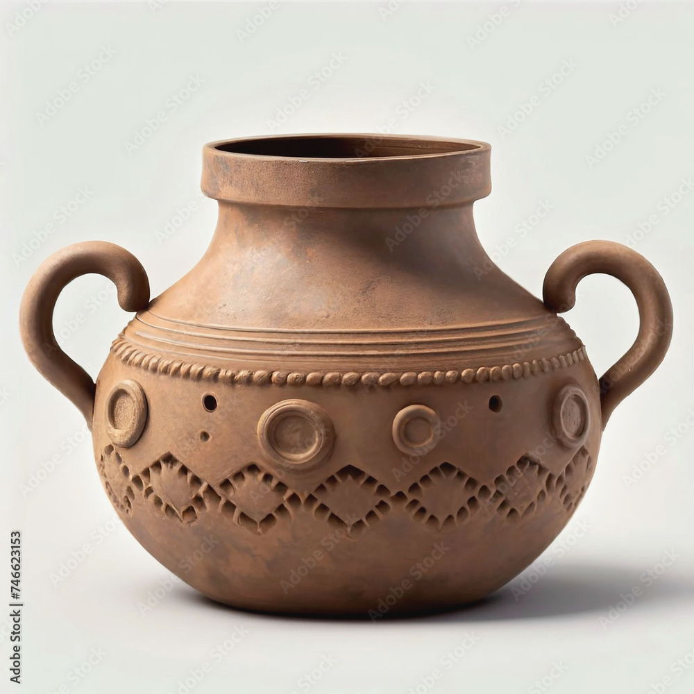 Antique brown clay pot