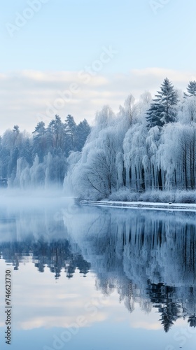 misty morning on the lake