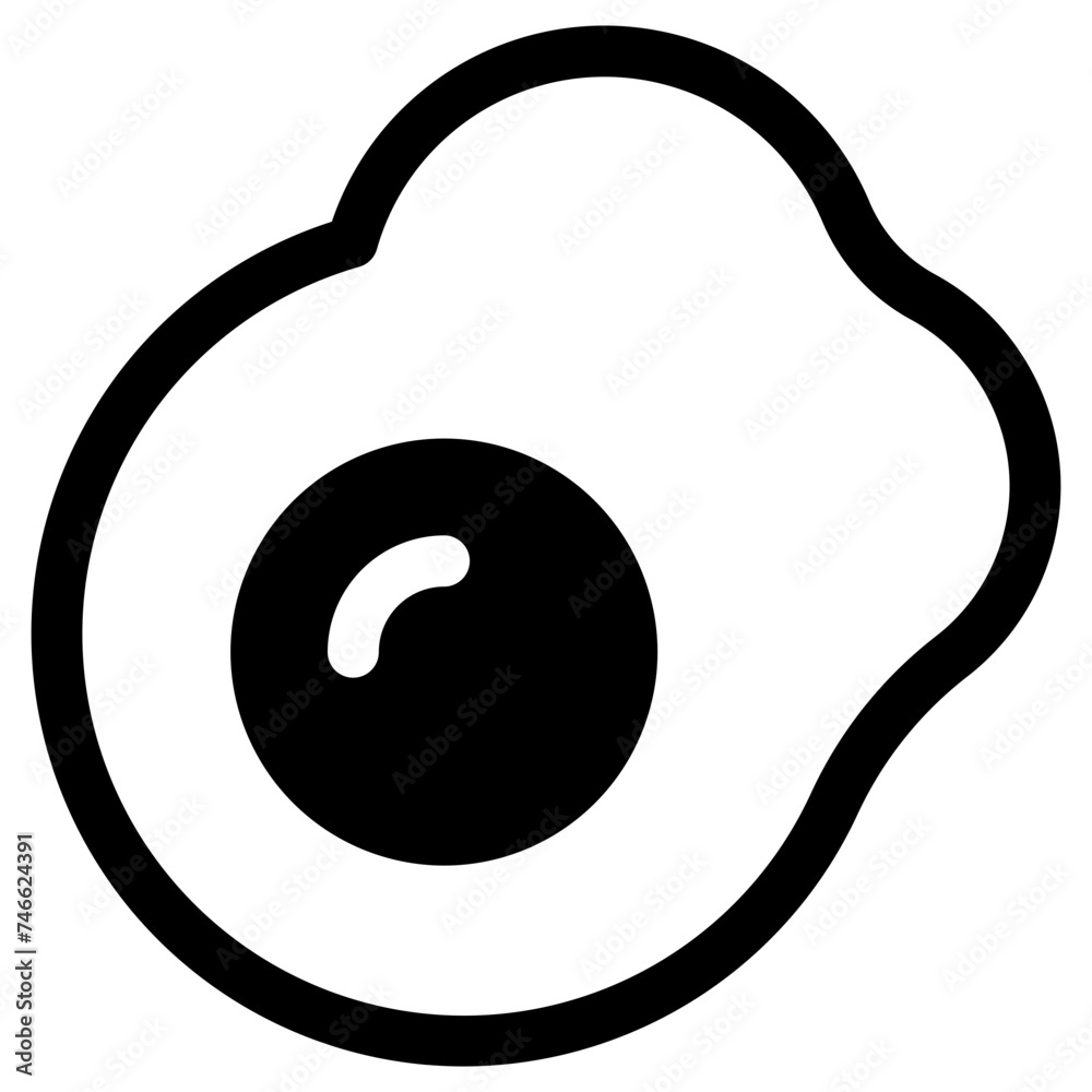 Fried egg black icon on white background Fried egg black icon on white background