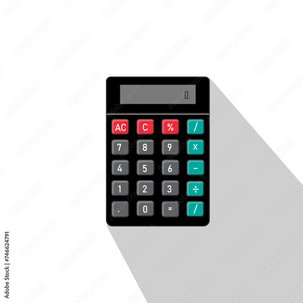Calculator vector illustration on white background, calculator design. Basic calculator with set of digits Flat design. EPS 10 Calculator vector illustration on white background, calculator design. Basic calculator with set of digits Flat design. EPS 10